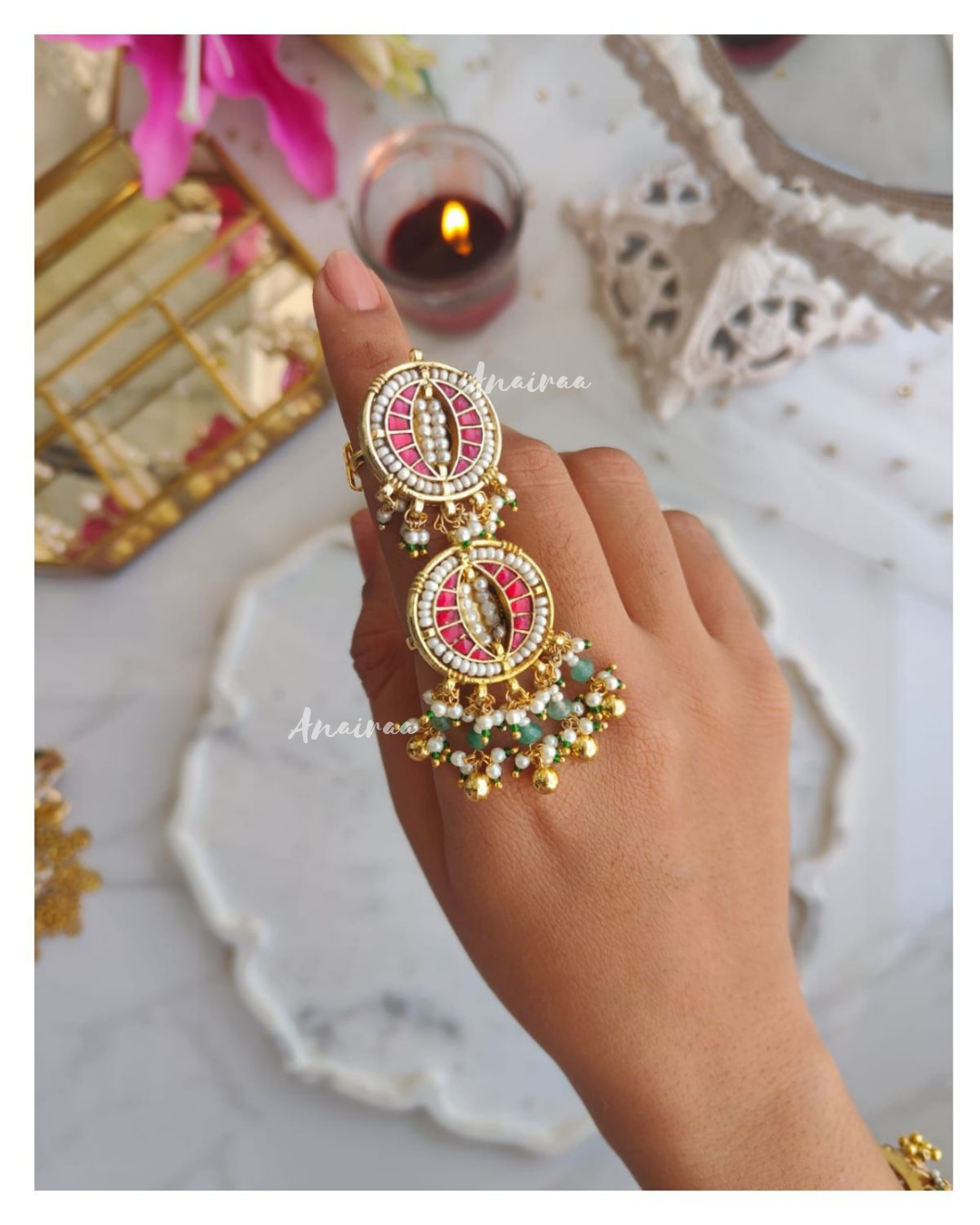 Paachi Kundan ring