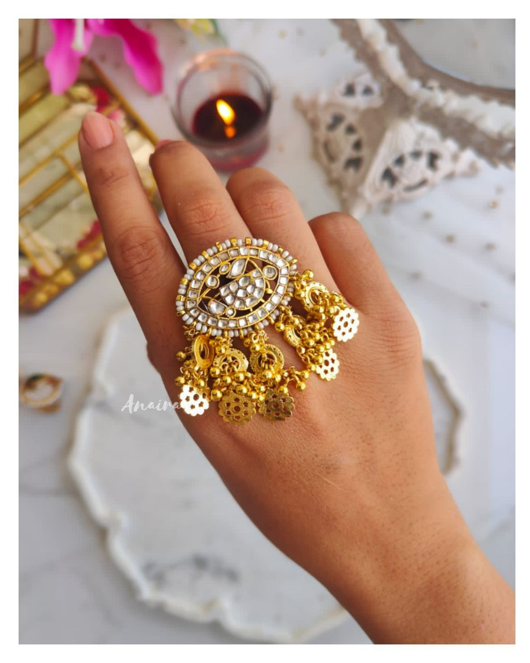 Paachi Kundan ring