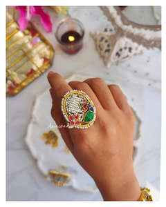 Beaded Kundan Ring