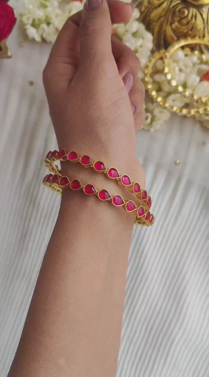 Rupal ruby Panchi Kundan bangles – anairaa
