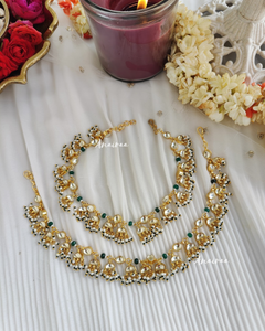 Paachi kundan anklets