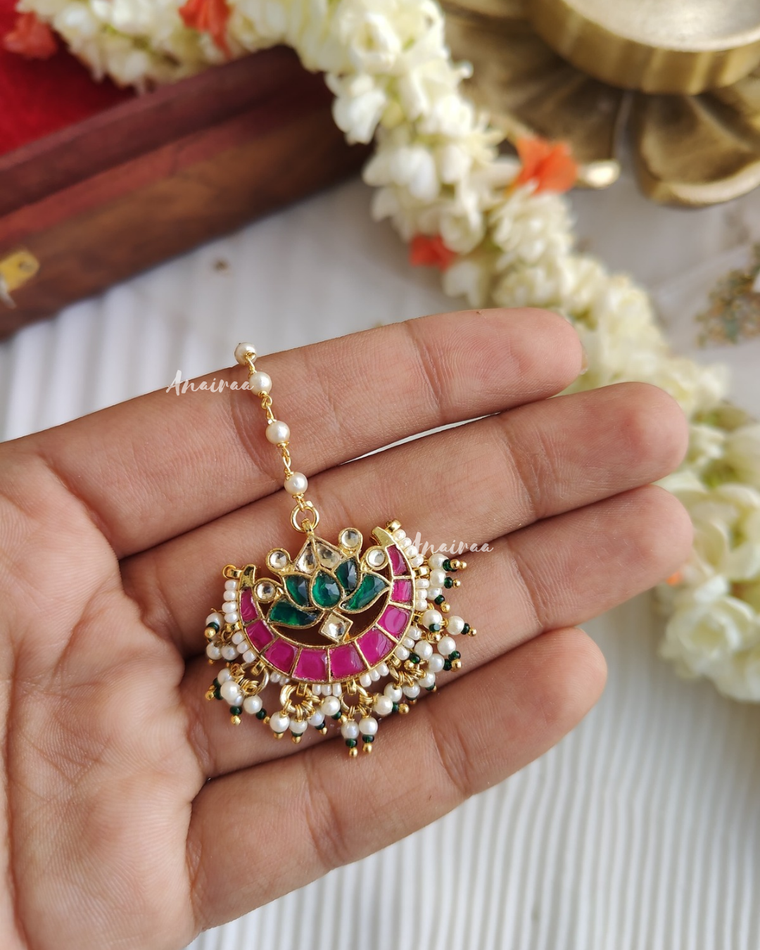 Paachi kundan maangtikka