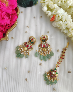 Paachi Kundan maangtikka set