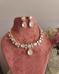 Polki moissanite necklace set