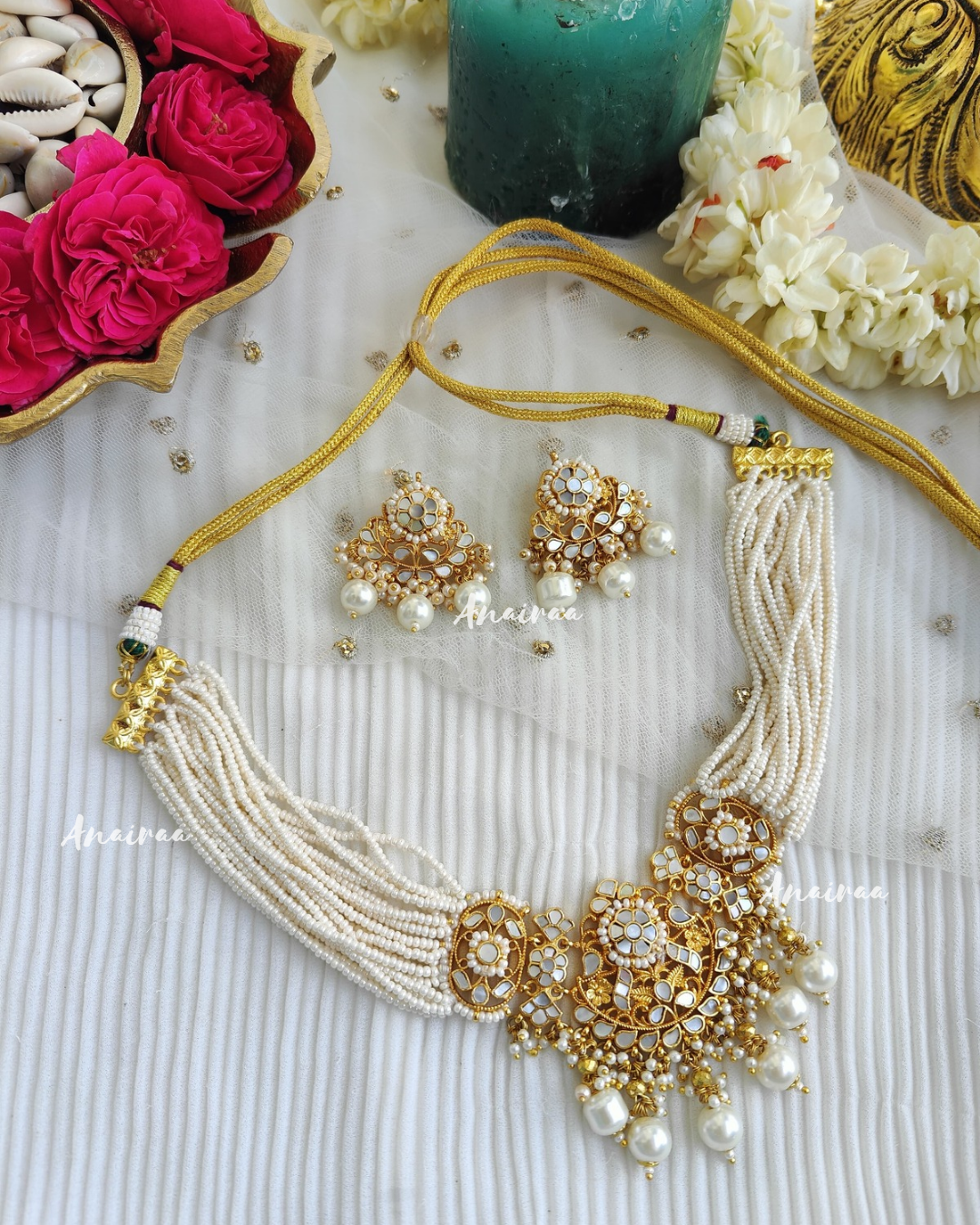 Mother of pearl kundan set