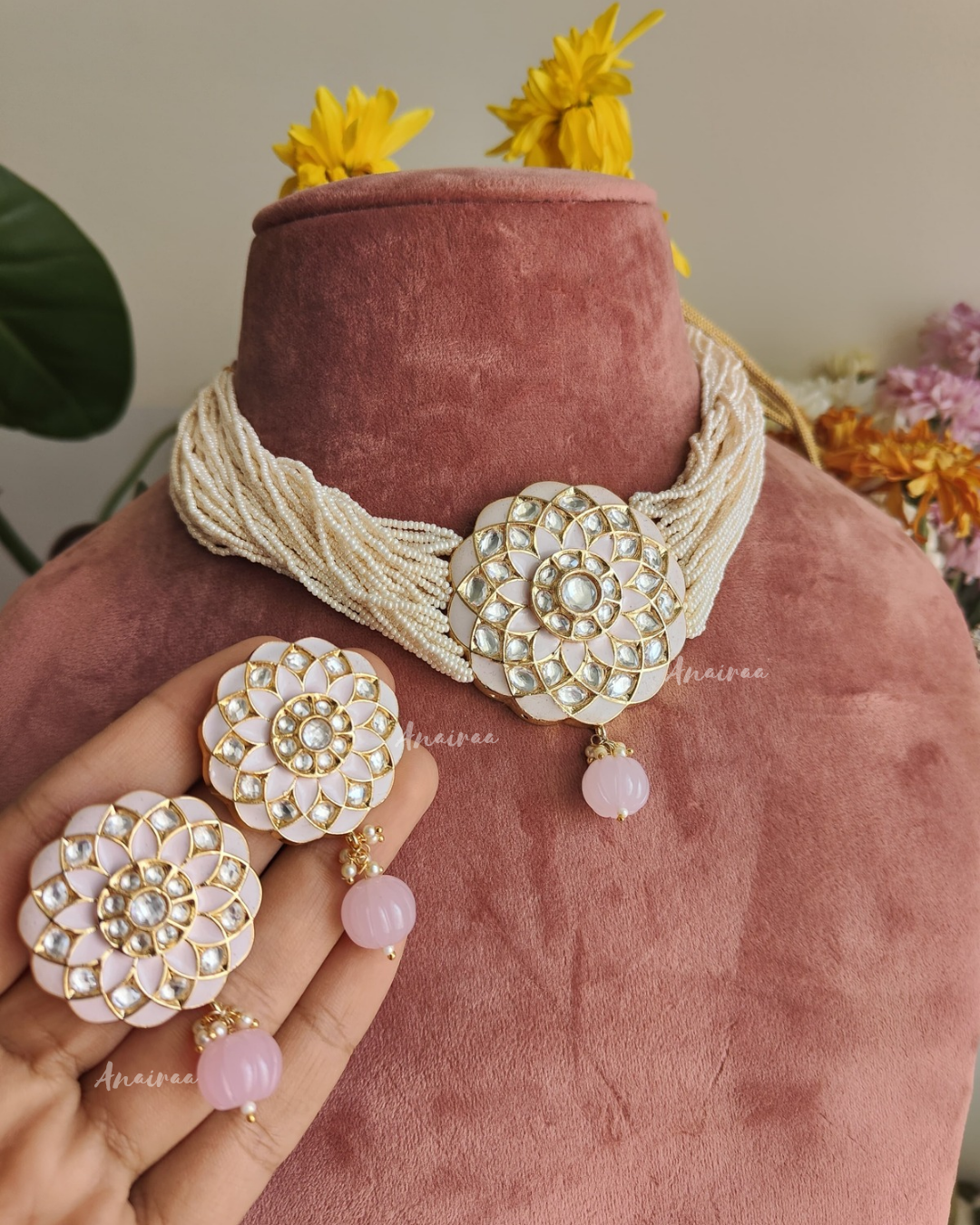 Polki meena  choker set