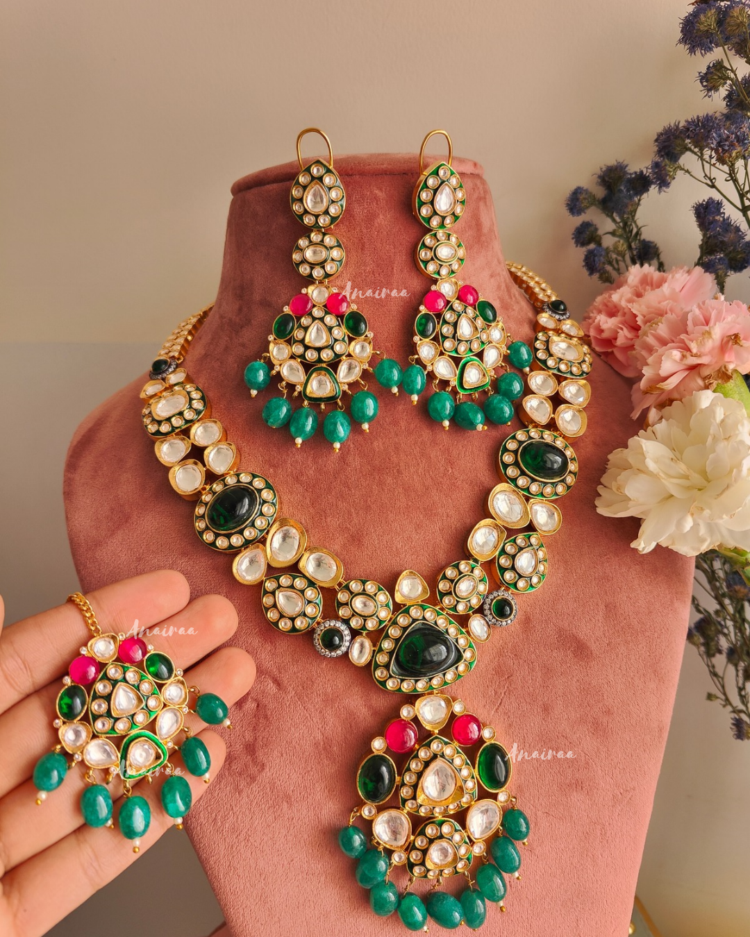 Polki meena and doublet set