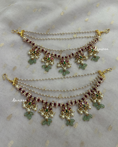 Lotus multi paachi kundan earchains