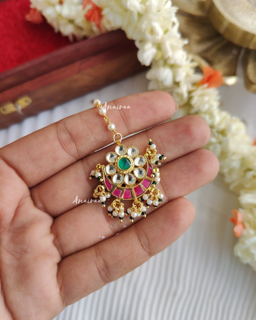 Paachi kundan maangtikka