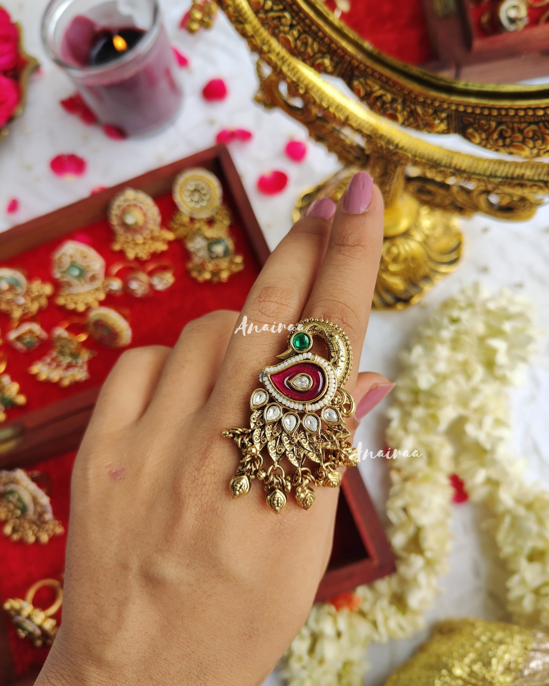 Antique peacock ring