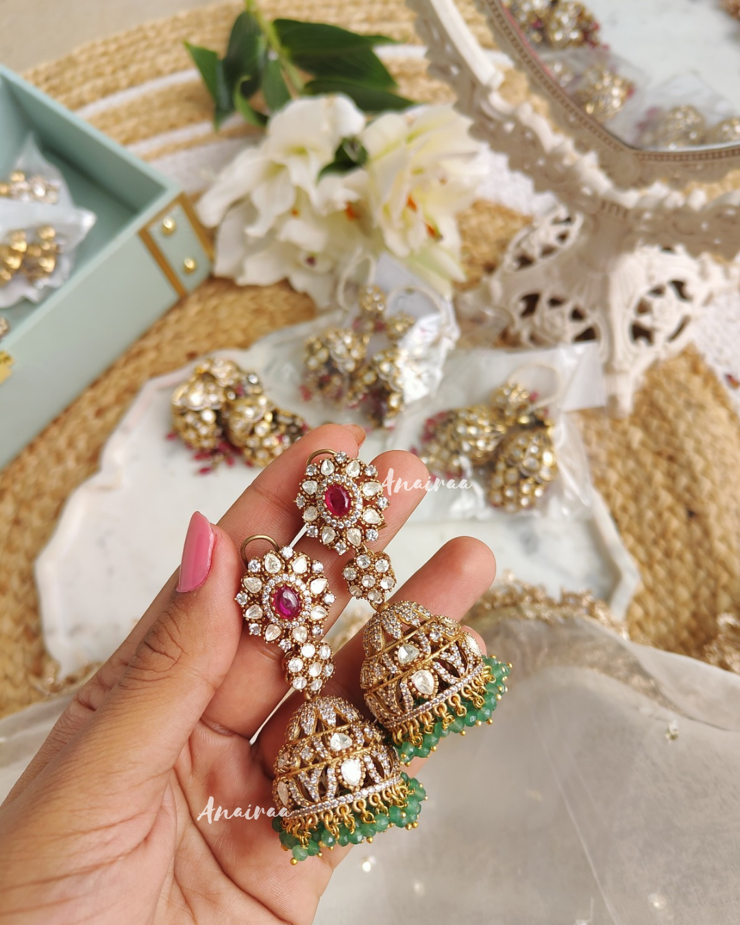 Polki jhumkas