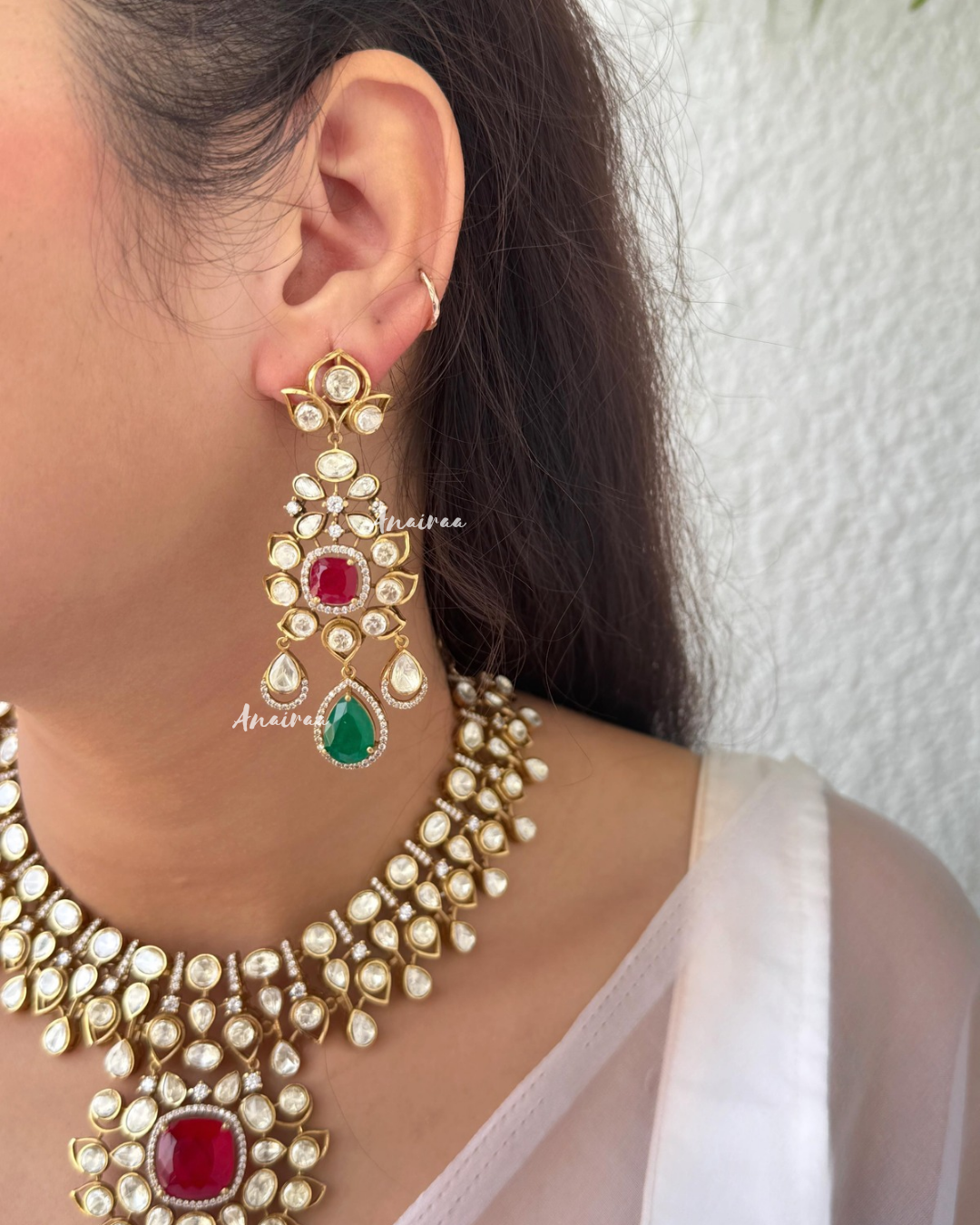 Sneha moissanite necklace set