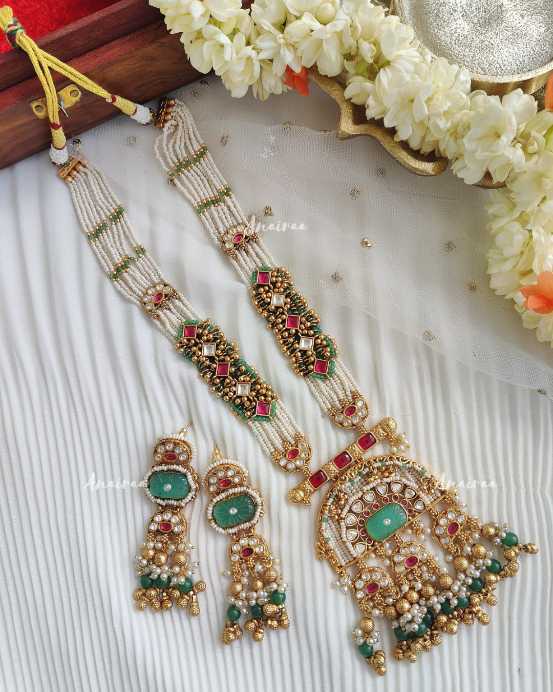 Antique long necklace set