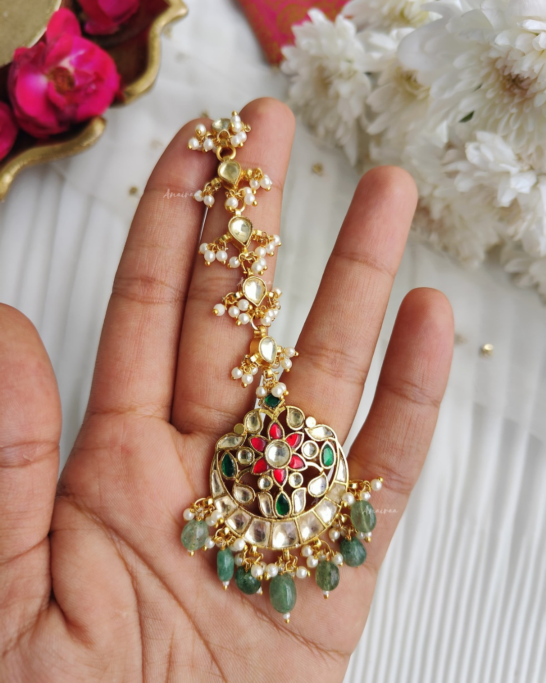 Paachi kundan maangtikka