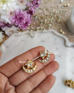 Jadau chand studs
