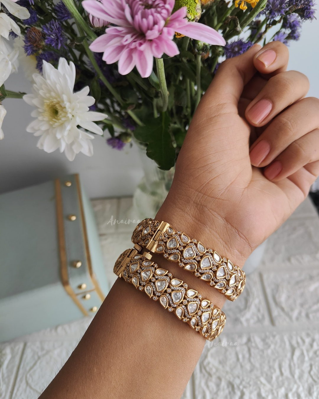 Polki openable bangles
