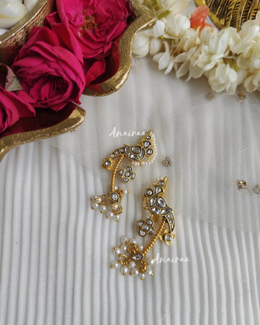 Paachi kundan earrcuff