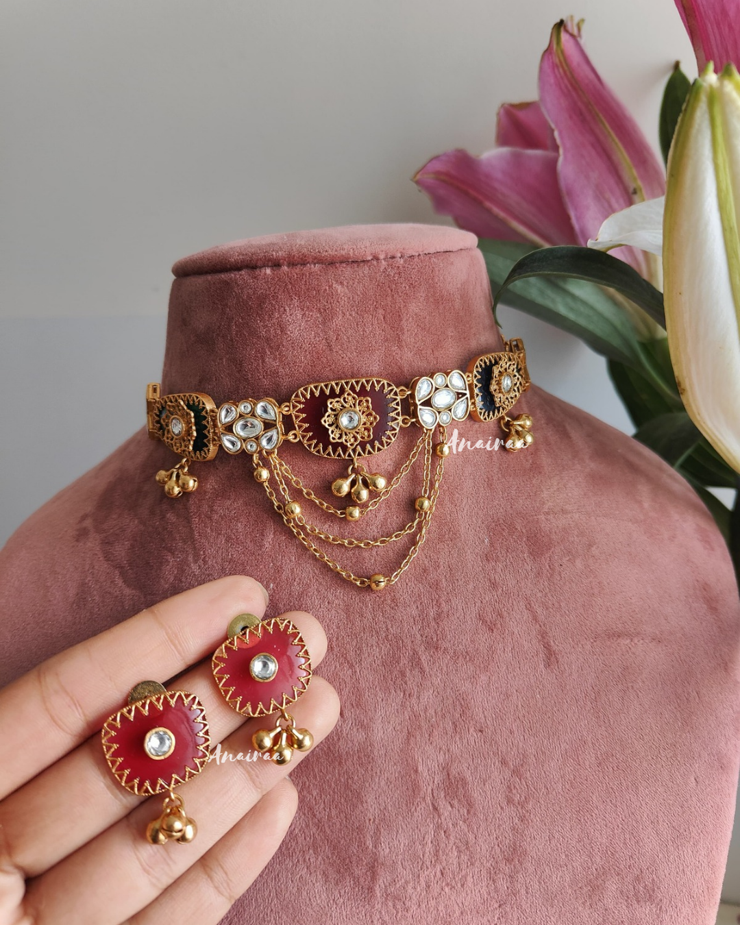 Muskaan polki choker set