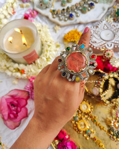 Semi precious victorian sage ring