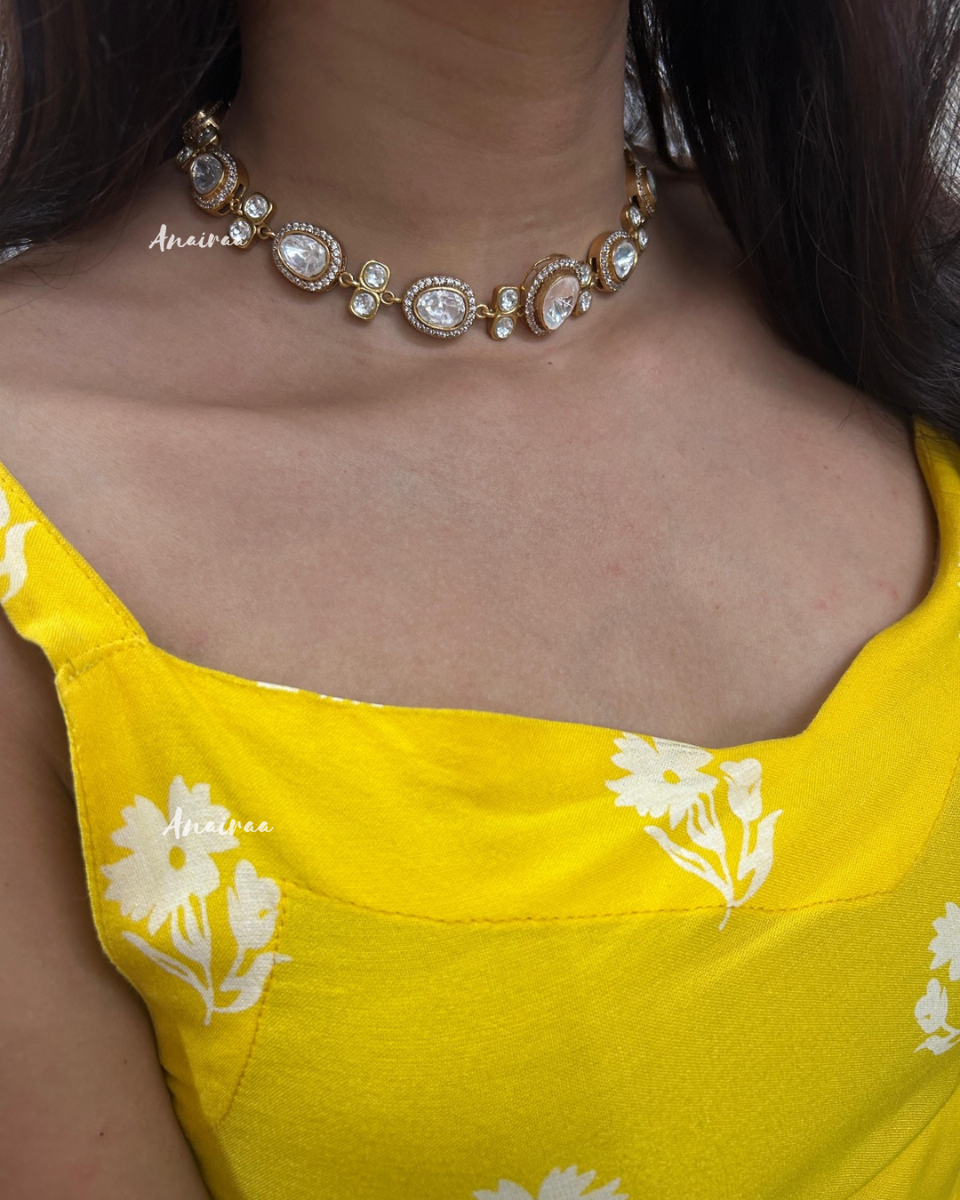 Anjali polki moissanite choker set