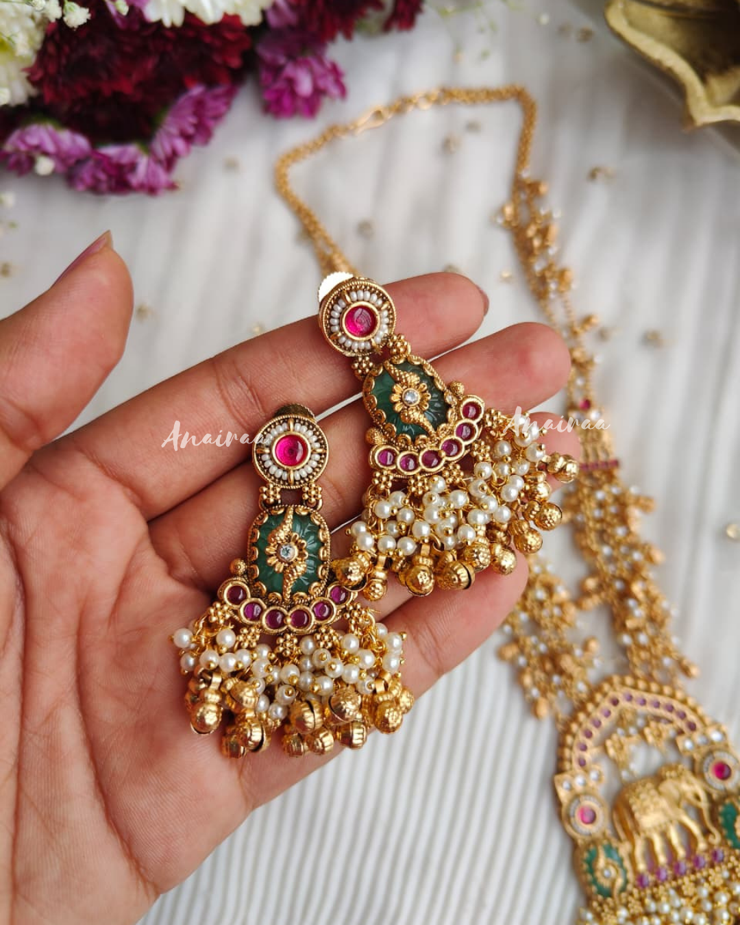 Antique long necklace set