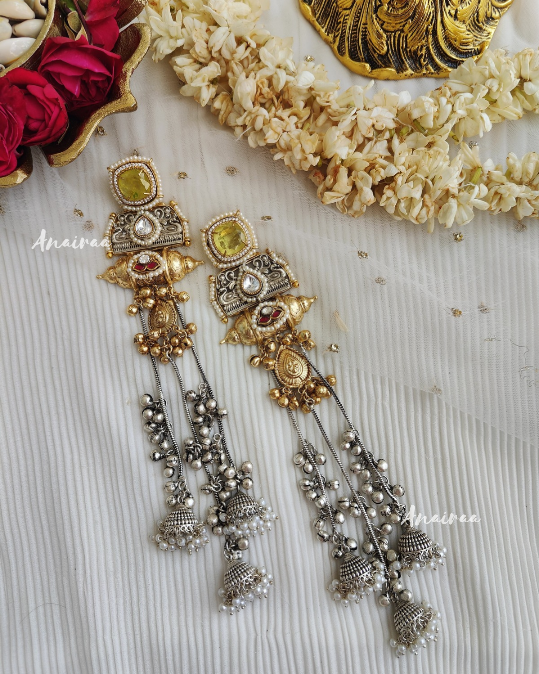 Isha dual tone ghungroo jhumkas