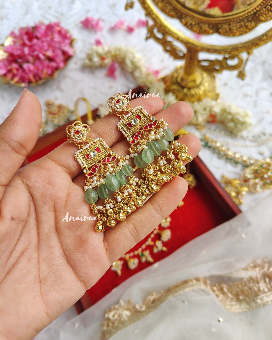 Kalpana paachi kundan long necklace set