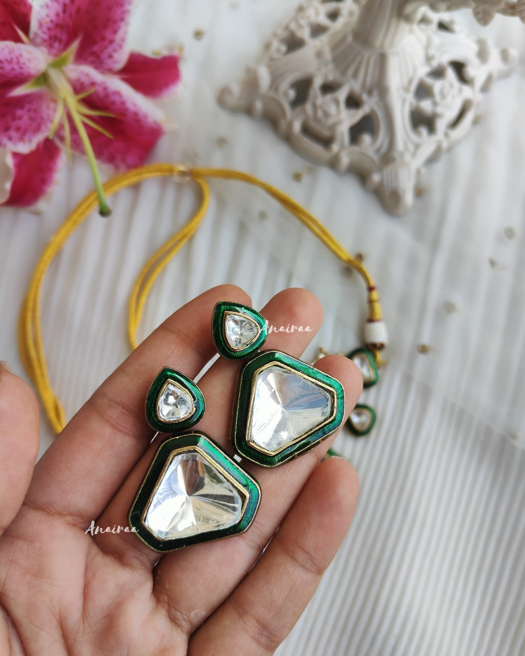 zara polki ruby meena set