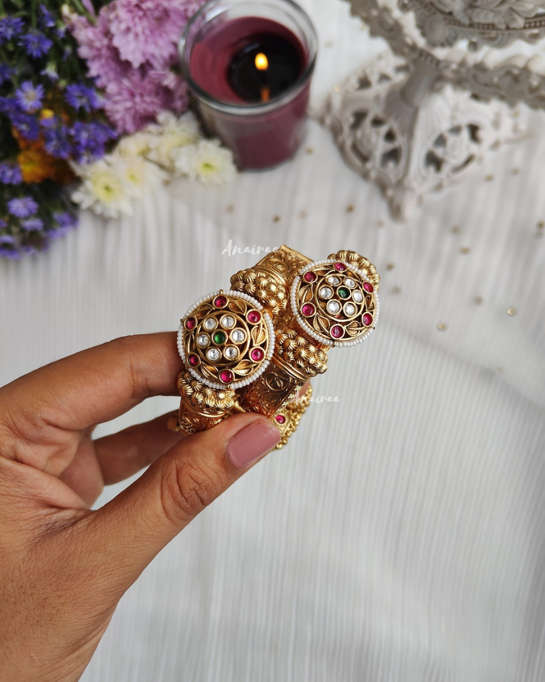 Antique jhumka openable bangles