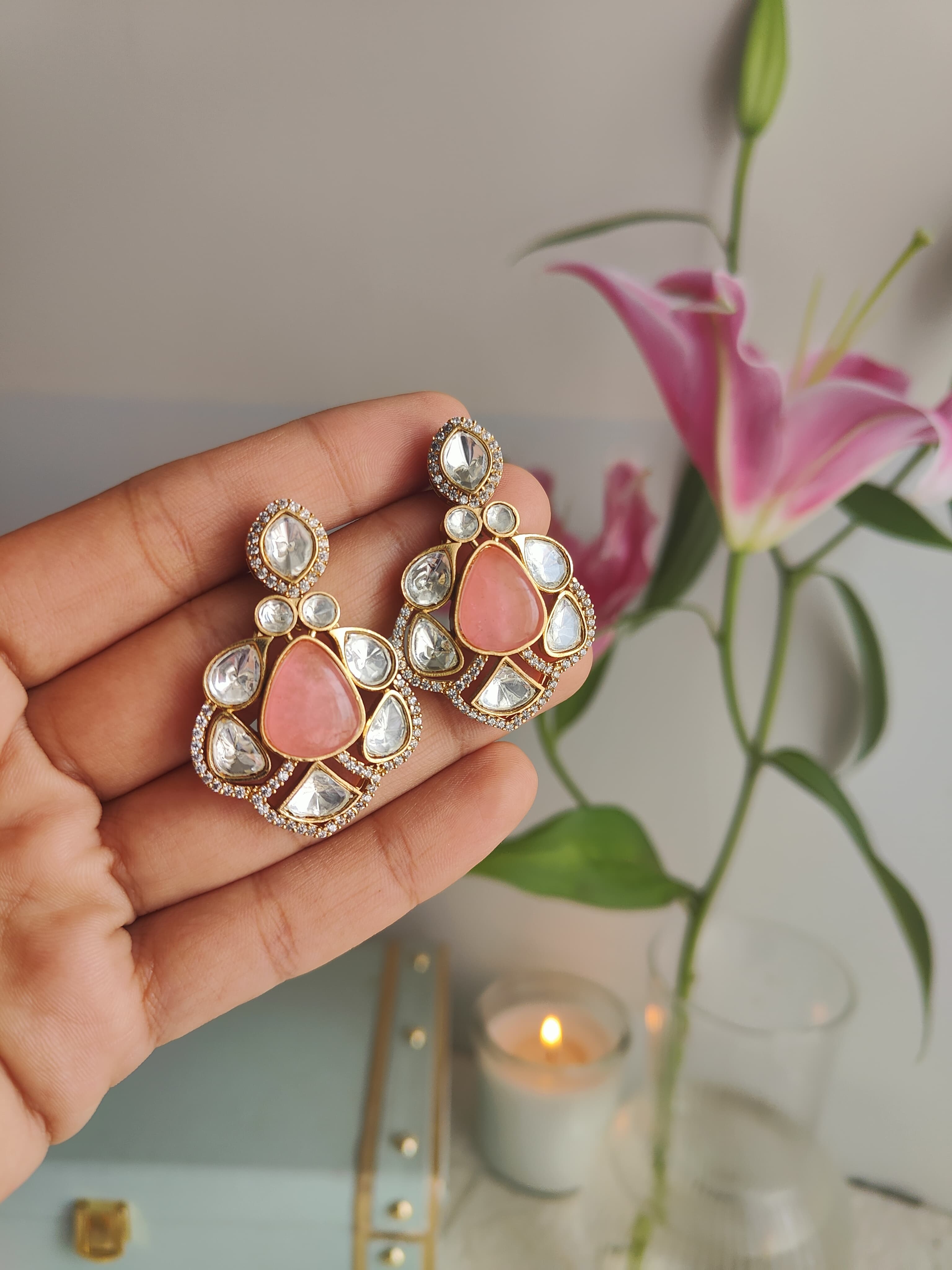 Polki peach hasli set