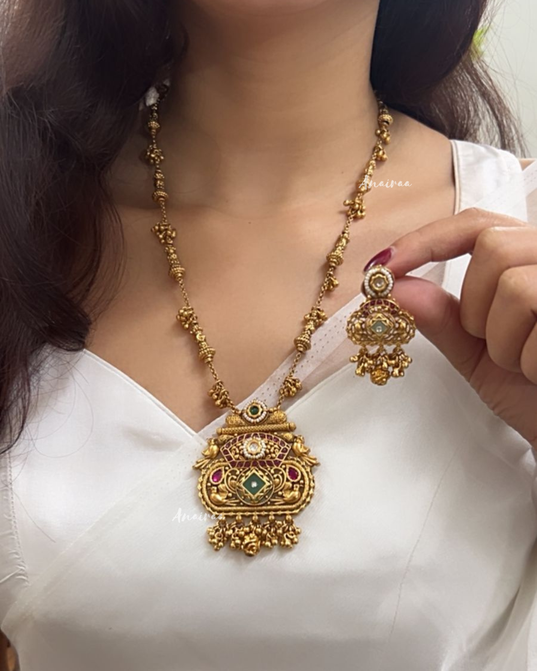 Antique long necklace set