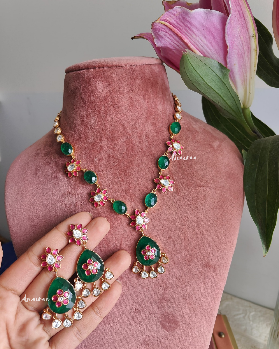 Drisha polki necklace set