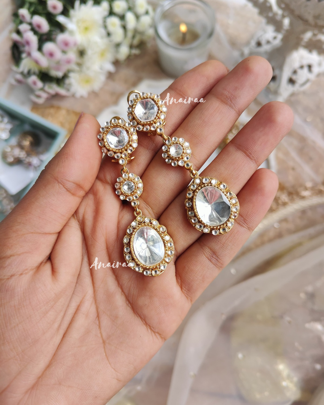 Moissanite drop earrings