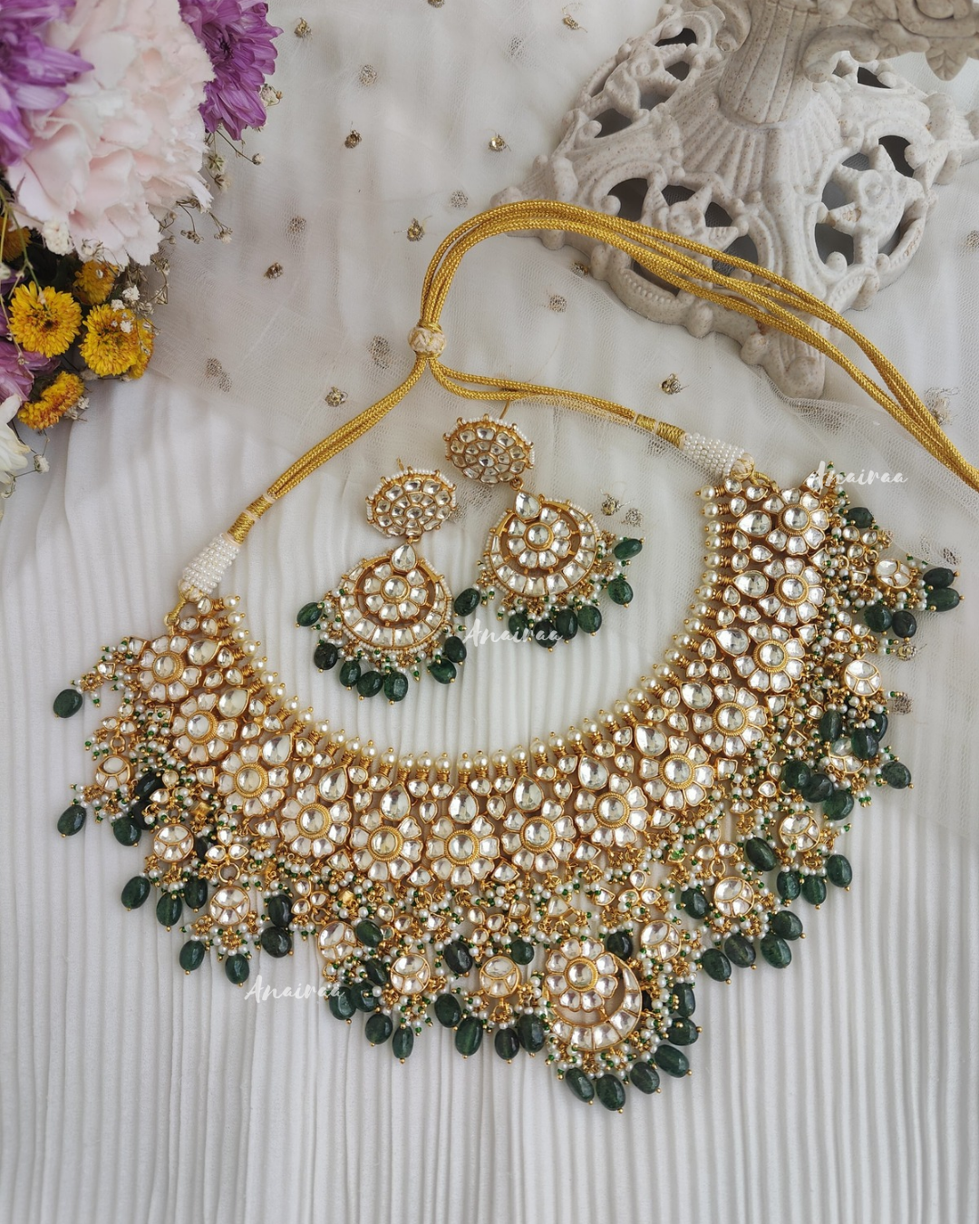 Paachi kundan bridal necklace set
