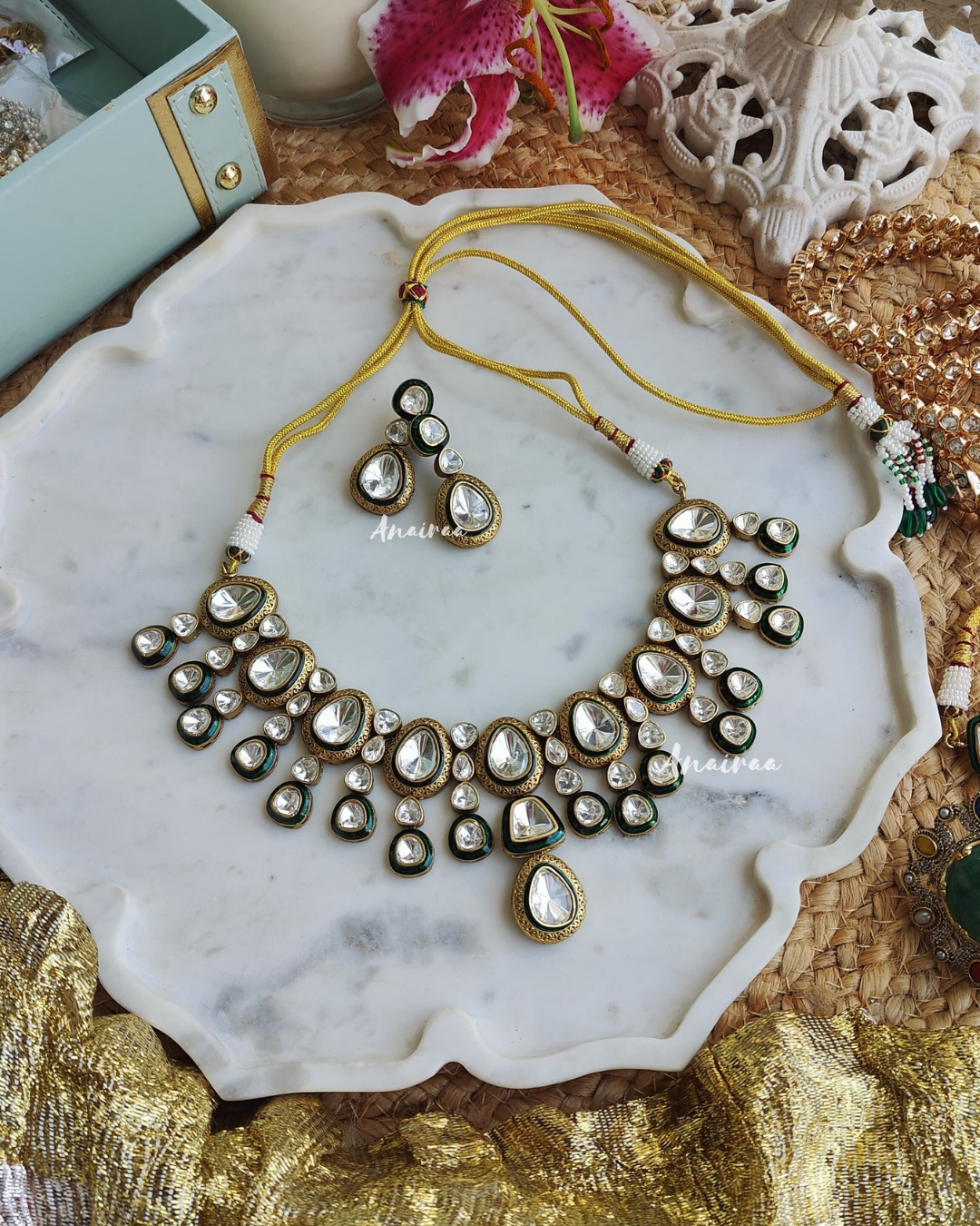 Kiara polki necklace set