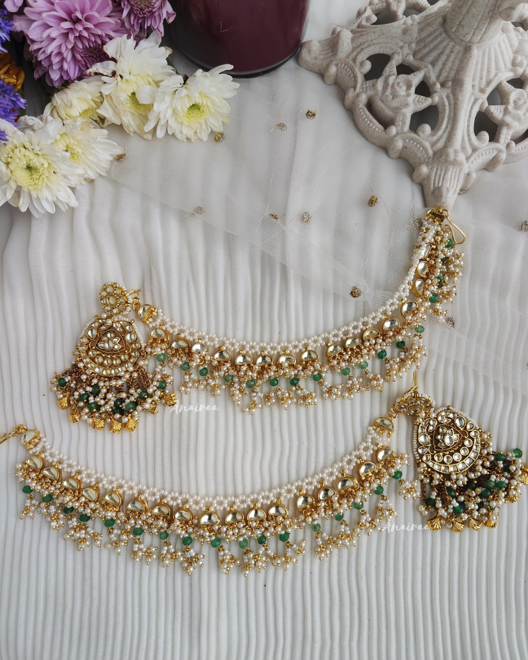 Paachi Kundan antique earrings