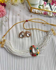 Navratan polki choker set