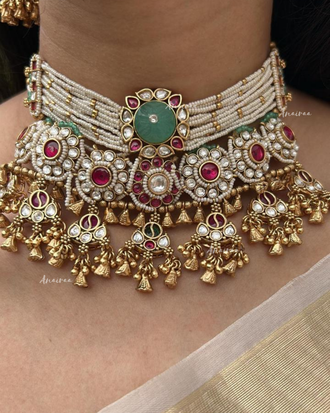 Mint ruby pearl Antique set