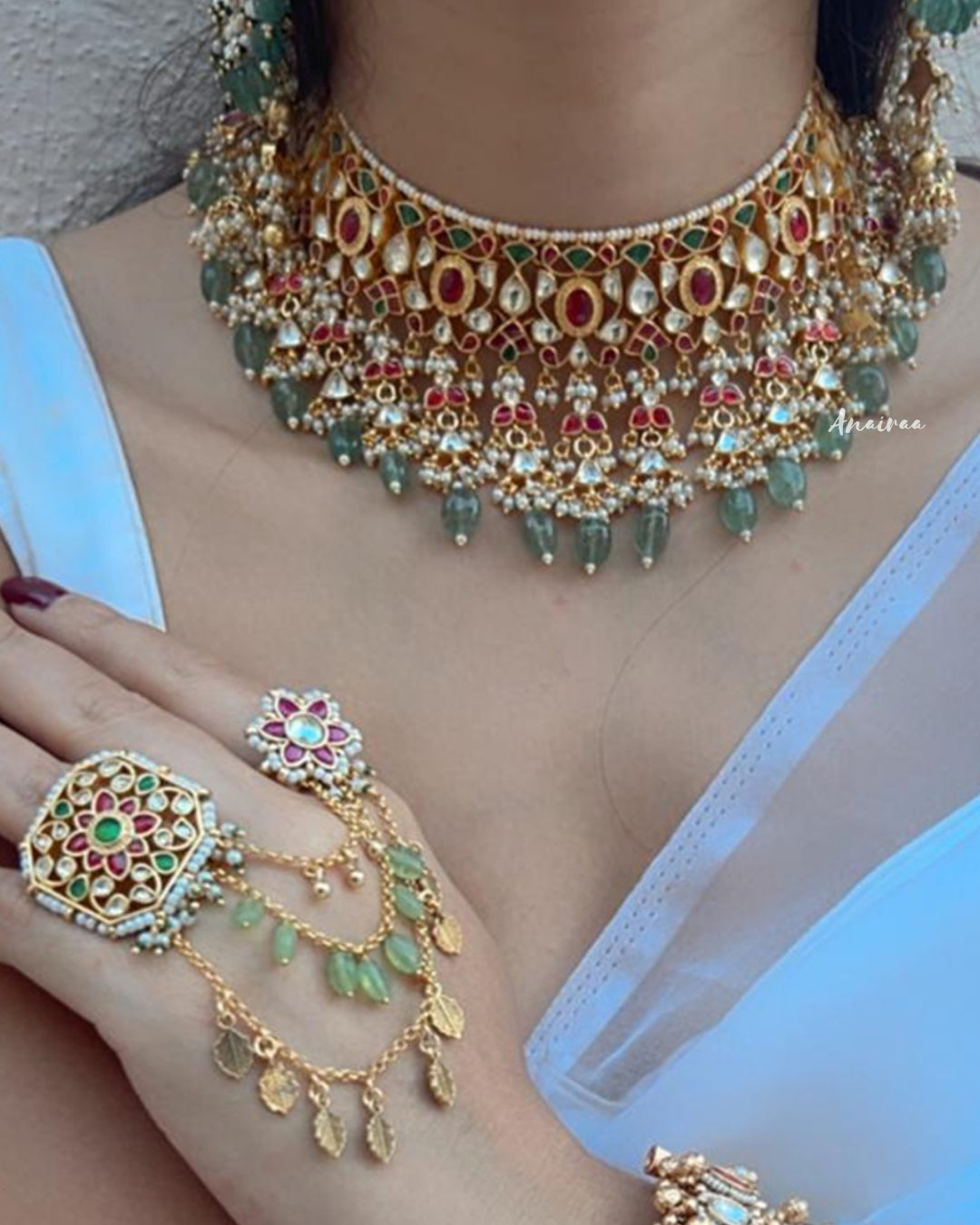 Myrah paachi kundan bridal set(Only choker and earrings)