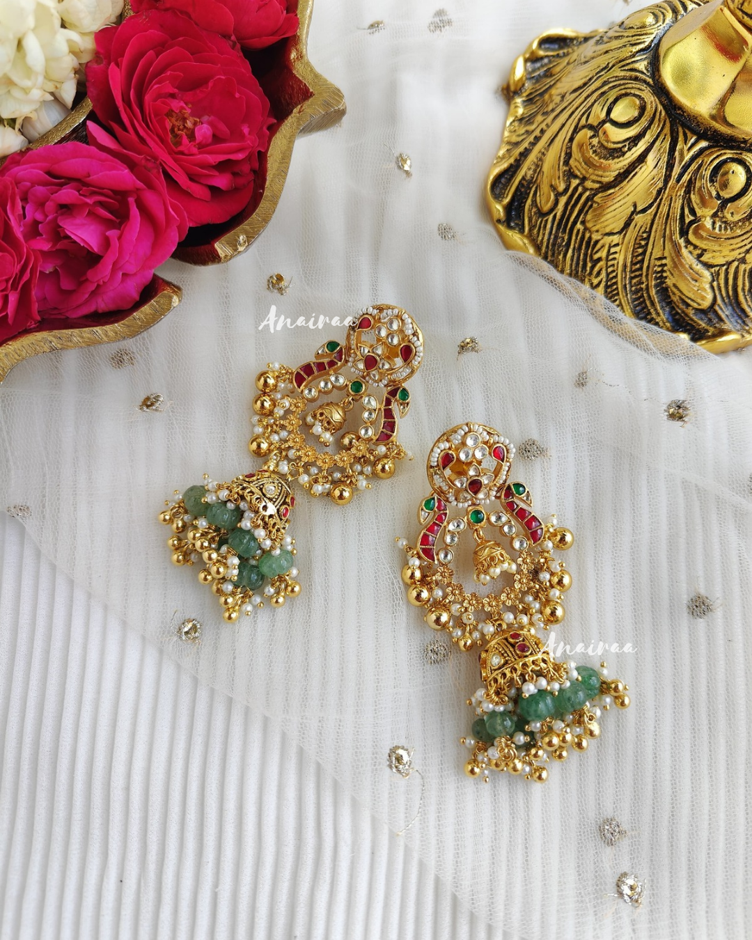 Yuvika paachi kundan jhumkas
