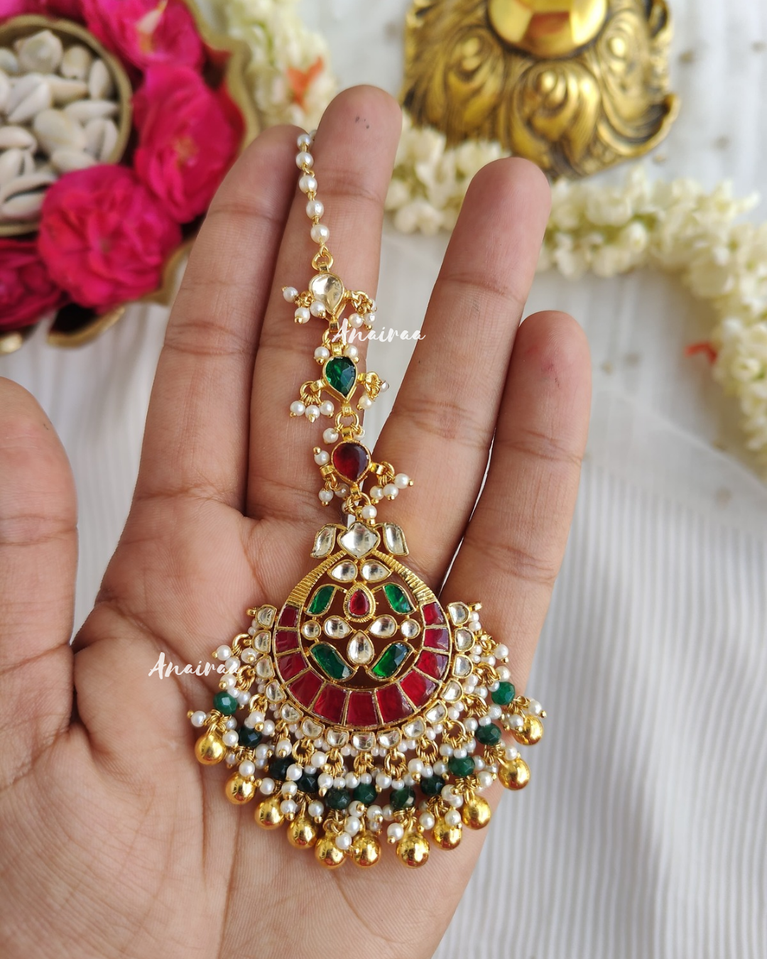 Paachi kundan maangtikka