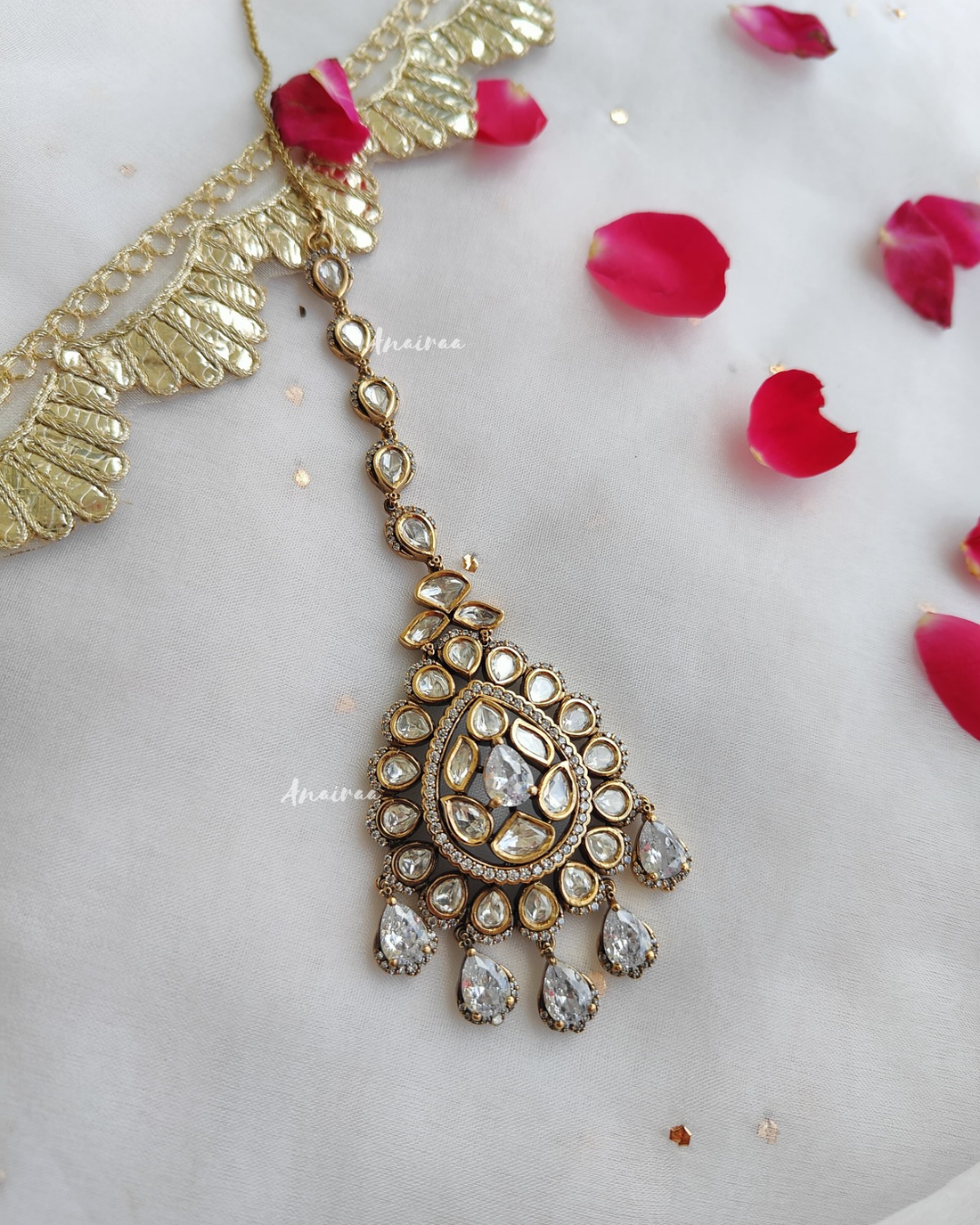 Moissanite maangtikka