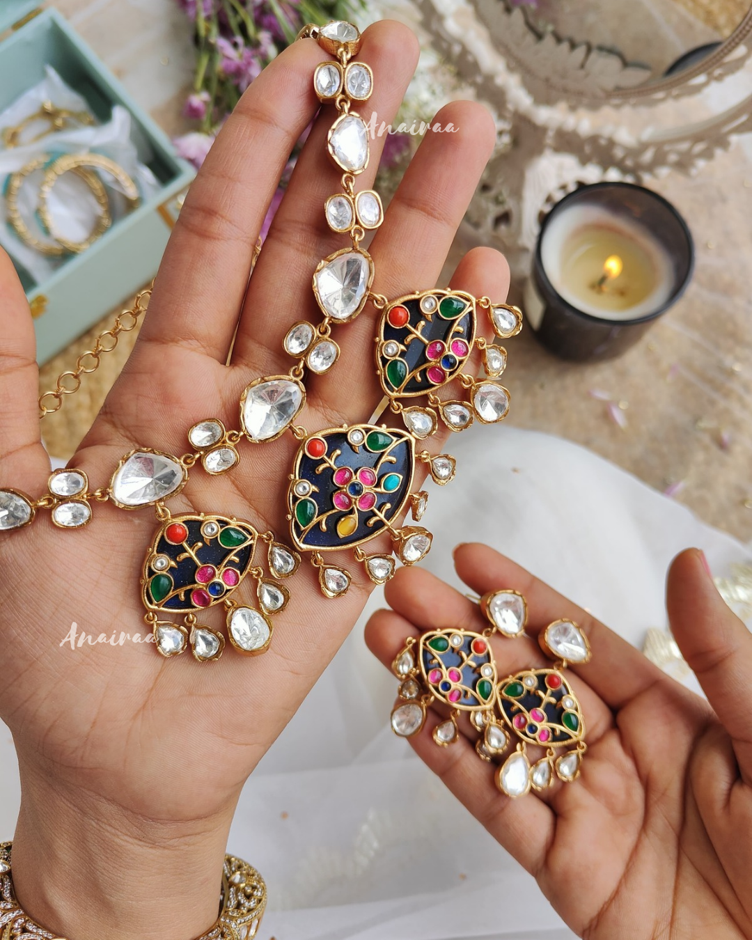 Kadi kundan necklace set