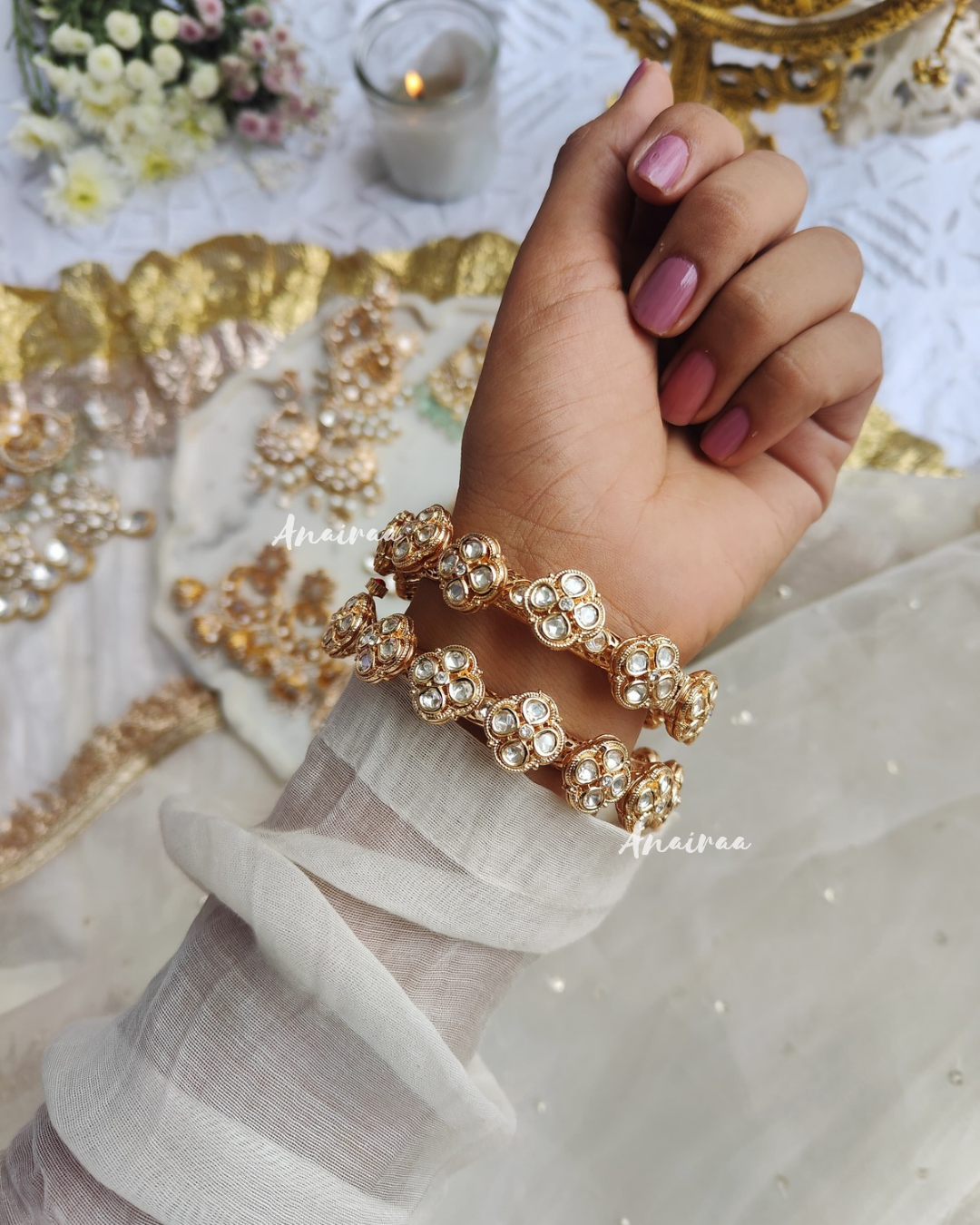 Polki openable bangles