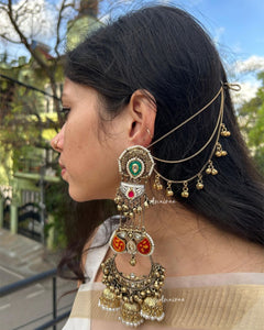 Sabya Kashmiri ghungroo earrings with earchains