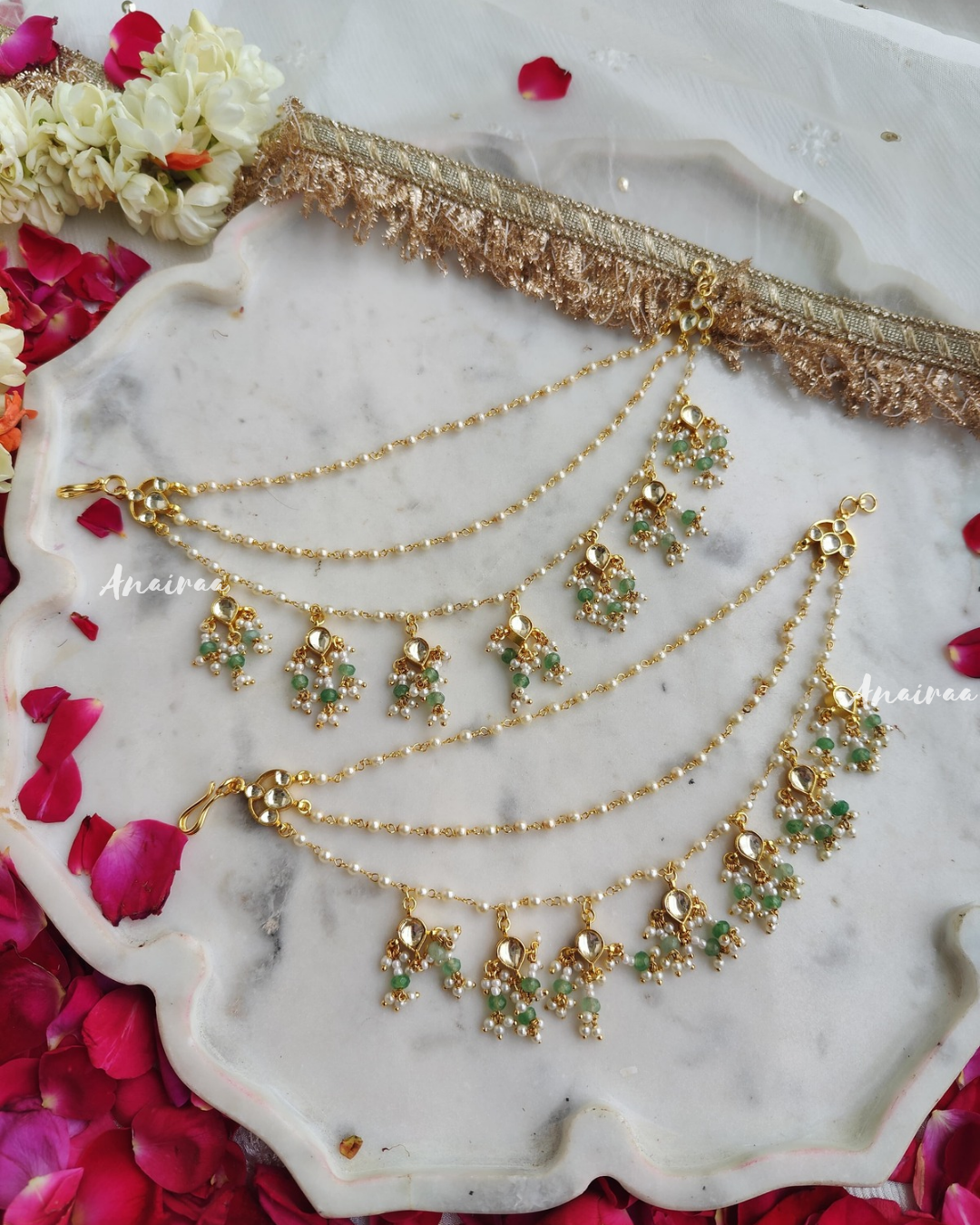 Paachi kundan earchains