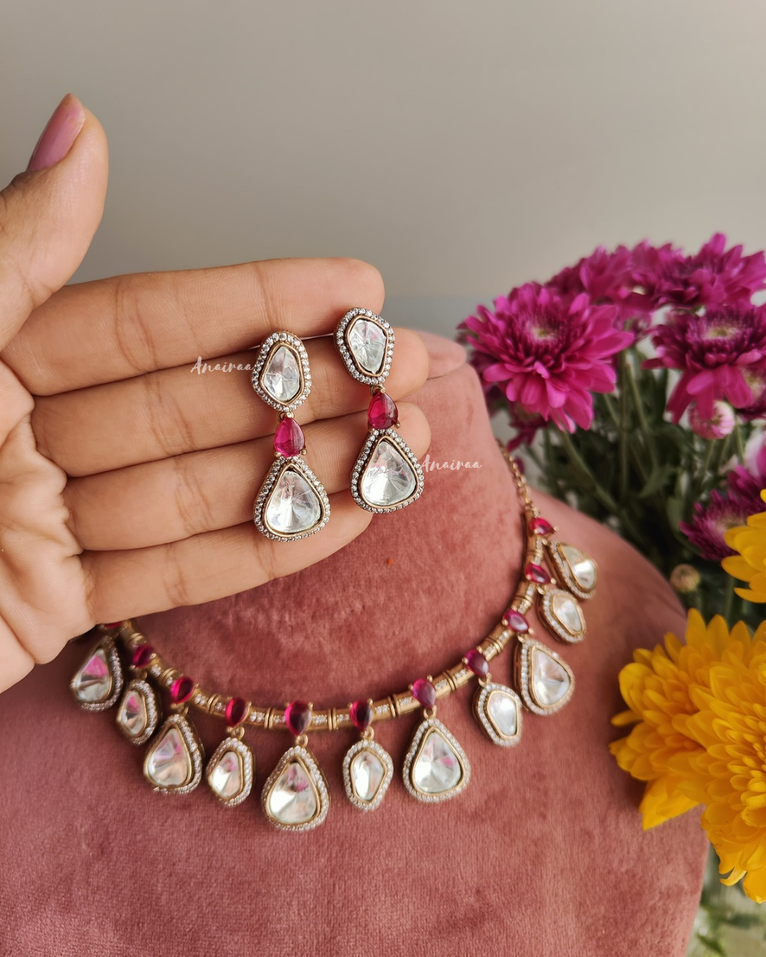 Polki necklace set