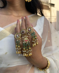 Heritage paachi kundan ring
