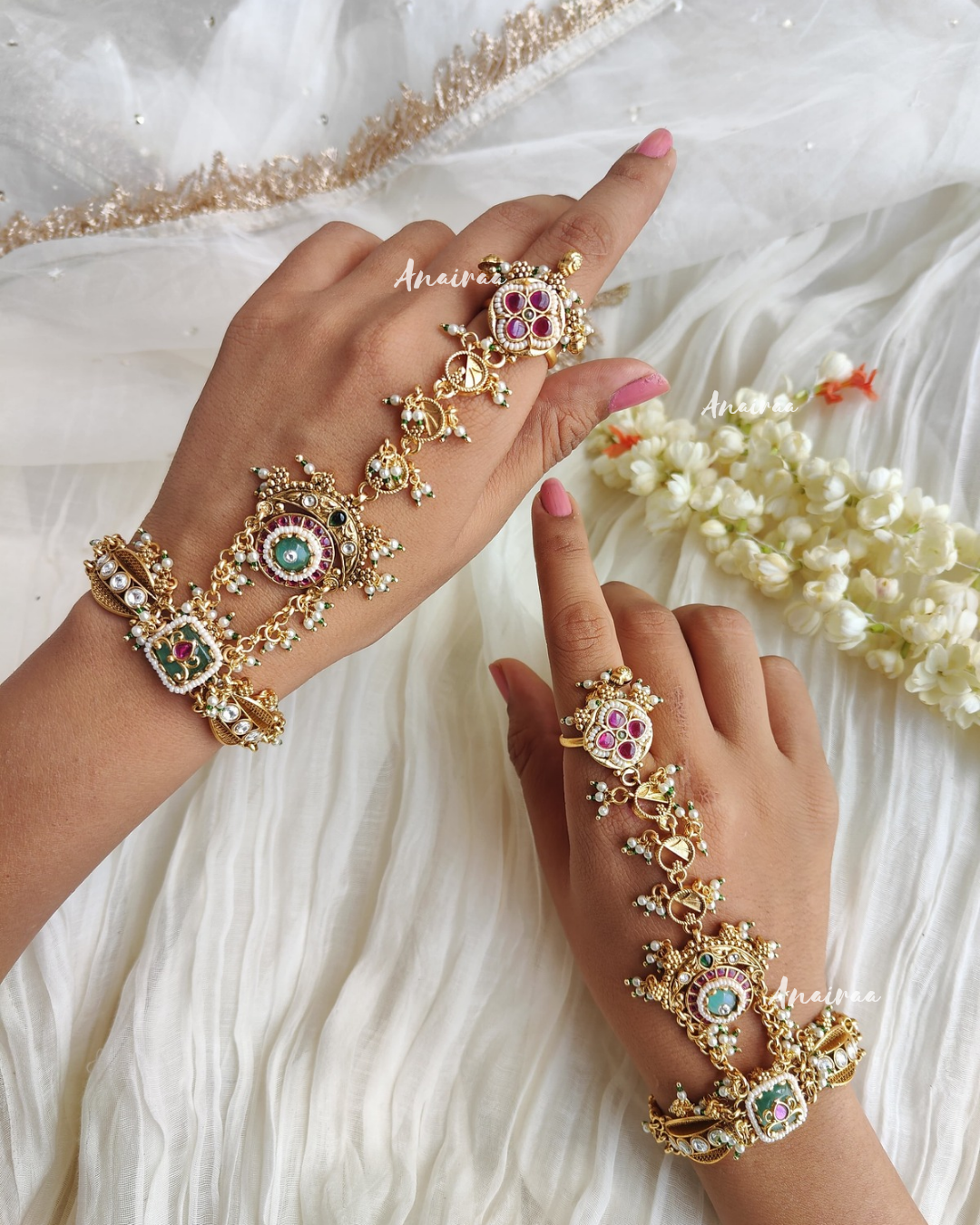 Antique multi color hathphool