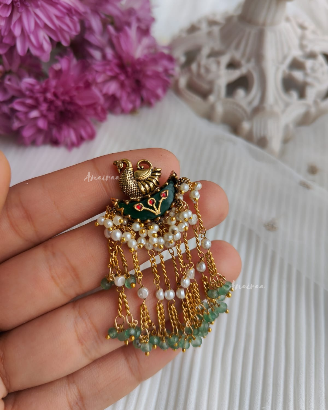 Heritage paachi kundan ring